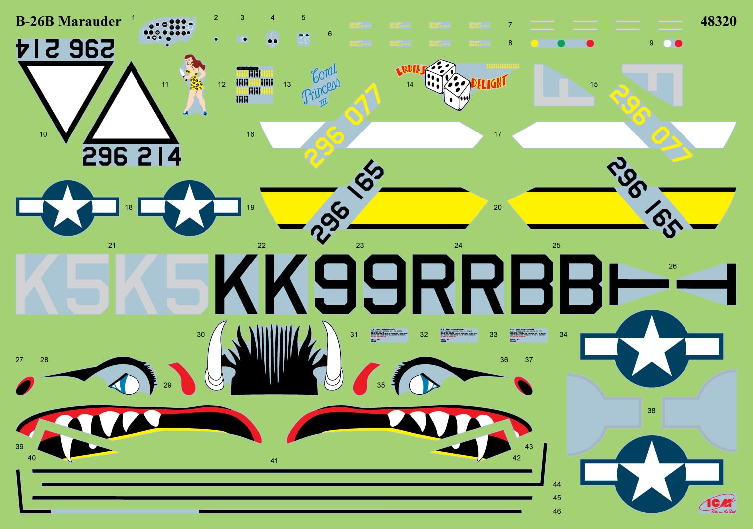 Amazon.com: ICM 48322 - B-26B Marauder with USAAF Pilots and